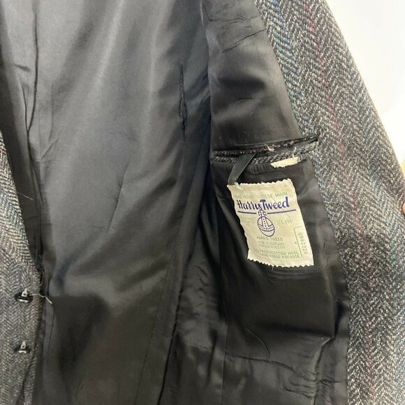 Moores Harris Tweed Men's 40 R Black Scottish Wool Blazer Sports Jacket - Picture 6 of 11